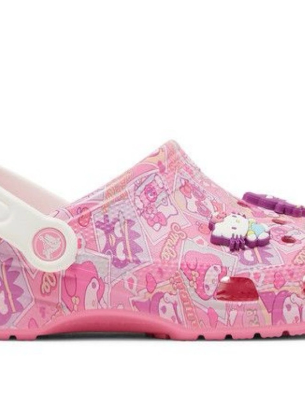 CROCS Pink Patterned Classic Clog with Charms - Picture 3 of 5